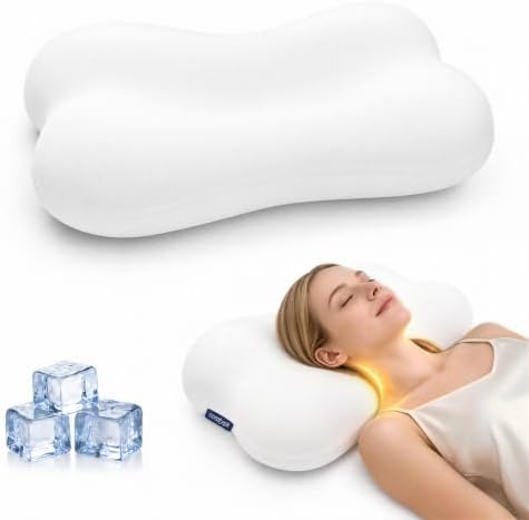 Cervical Neck Pillow for Sleeping, Memory Foam Pillows, White by COMFYPIL