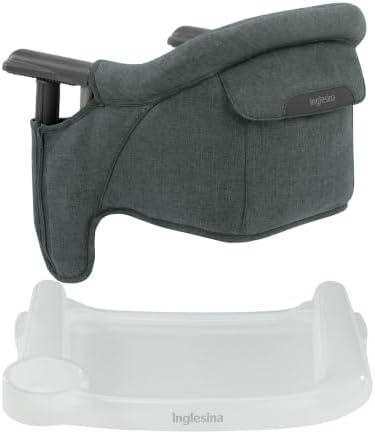 Inglesina Fast Table Chair - Charcoal Gray Melange + Fast Dining Tray - Portable Baby High Chair - for Babies & Toddlers up to 37 lbs - Fits Tables 0.8'' to 3.5'' Thick - Compact - Travel Bag Included by Unknown
