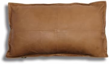LL LEATHER LOVERS 100% Lambskin Leather Pillow Cover - Sofa Cushion Case - Decorative Throw Covers for Living Room & Bedroom, Gold Antique Box Pack of 1-18X26 Inch by LLLEATHERLOVERS