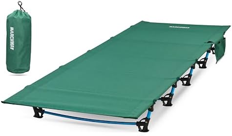 MARCHWAY Ultralight Folding Tent Camping Cot Bed, Portable Compact for Outdoor Travel, Base Camp, Hiking, Mountaineering, Lightweight Backpacking (Green) by MARCHWAY