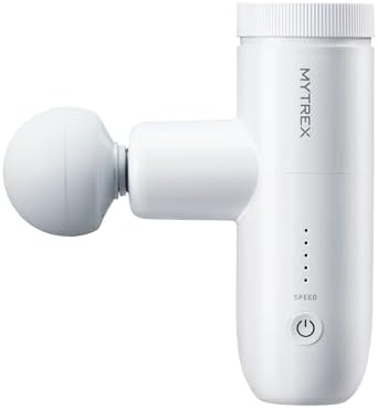 MYTREX REBIVE MINI XS 2 Mini Massage Gun, 6 Stroke & 5 Speed Levels, 285g Portable Handheld Massager with 5 Attachments, USB Rechargeable, Gift for Men & Women (White) by MYTREX