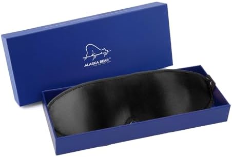 ALASKA BEAR Luxurious Silk Eye Mask with Deep Contour Molded Cups for Beauty Sleep & Lashes Extensions, 3D Zero Pressure Sleeping Eye Cover with Easy-to-Adjust Strap - Image 3
