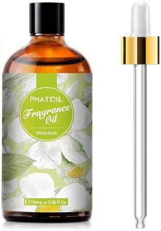 PHATOIL 3.38FL.OZ White Musk Fragrance Oils for Aromatherapy, Essential Oils for Diffusers for Home, Perfect for Diffuser, DIY Candle and Soap Making, DIY Scented Products - 100ml by PHATOIL