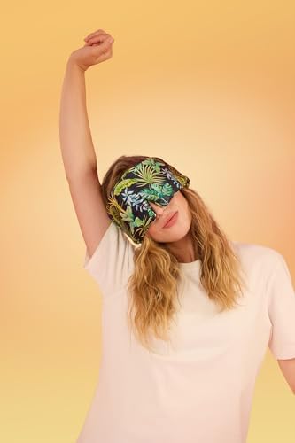 Glow People Silk Sleep Mask – 100% Mulberry Silk Eye Mask for Sleeping, Total Blackout, Cloud-Soft and Adjustable for Beauty Sleep and Travel - Tropics - Image 4