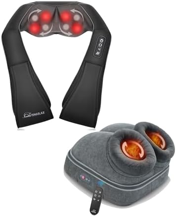 Snailax Shiatsu Foot Massager with Heat Shiatsu Neck and Shoulder Massager by Snailax