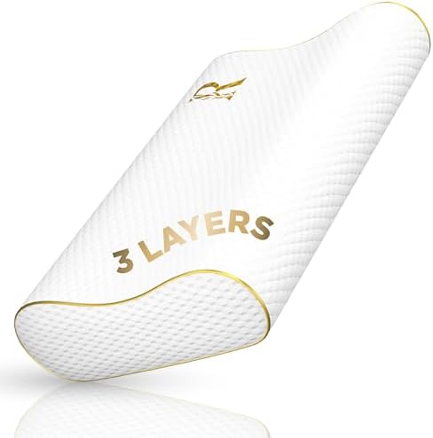 Memory Foam Pillow, King Cervical Pillow for Neck Pain, Contour Pillow, Neck and Shoulder Pain, Side Sleeper, Back and Stomach Sleeper by ROYALTHERAPY