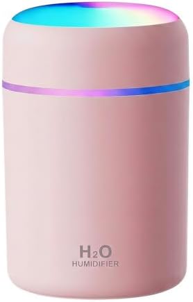 Portable Colorful Cool Mini Humidifier,Aroma Essential USB Personal Desktop Humidifier, for Bedroom, Office & Car(300ml, White) (pink) by Unknown