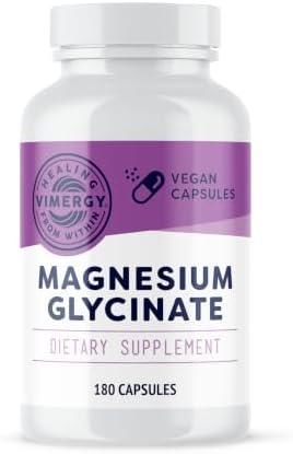 VIMERGY Magnesium Glycinate Supplement, Vegan, 180 Capsules, 90 Servings by Vimergy