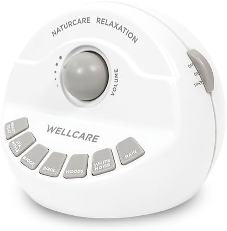 WELLCARE - Naturcare Sound Relaxation: White Noise & 7 Nature Sound Machine, Sleep Aid for Babies, Kids & Adults, Stepless Volume Control, Timer, Dual Power (Adapter or Batteries, Both Not Included) by WELLCARECarearoundyou