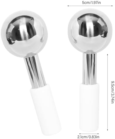 Ice Globes for Face & Eyes 1.97in Ice Roller Unbreakable Stainless Steel Cryo Sticks for Men Women Facials Skin Care for Puffiness Sagging Skin Fine Lines and Facial Relaxation - Image 3