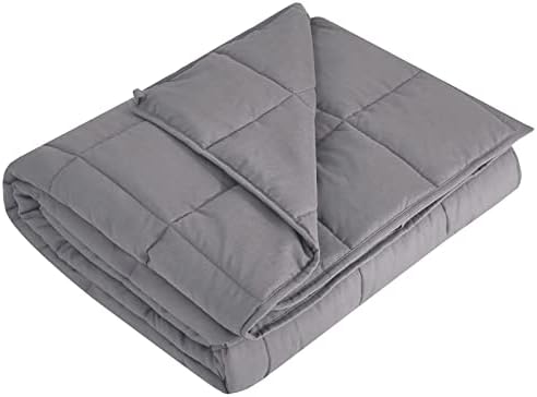 L'AGRATY Weighted Blanket for Adults 20lbs（Queen Size, 60"x80"） Cooling Heavy Blanket Microfiber Breathable Big Weighted Throw Blanket for Summer Fall Winter, Light Grey by LAGRATY