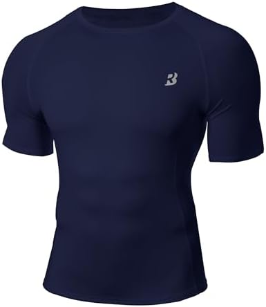 Roadbox Compression Shirt Men Short Sleeve, Cool Dry Base Layer Athletic Undershirts, Workout T-Shirt for Sports Gym Running by Roadbox