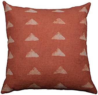 Trade Star Farmhouse Designer Cushion Cover 100% Cotton Pillow Cover for Home Decor Handloomed Pillow Case Throw Cushion Cover Decorative Indian Modern Luxury (Rust MAPPLE 18X18 INCHES) by TradeStar
