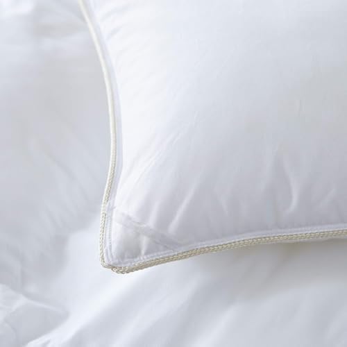 Luxurious Goose Down Feather Fiber Comforter Duvet Insert, Plain Solid Design,White 98 x 98, Premium Baffle Box 100% Egyptian Cotton, 70 oz Fill Weight,Oversize Queen - Image 5