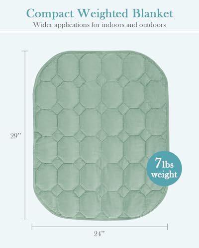 Topblan Weighted Lap Blanket Pad 7lbs for Adults, 29 x 24 Small for Travel - Image 6