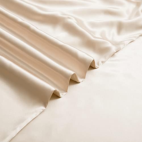 NSGZ Satin Duvet Cover for Weighted Blanket, 48x72, 8 Ties, Beige - Image 4