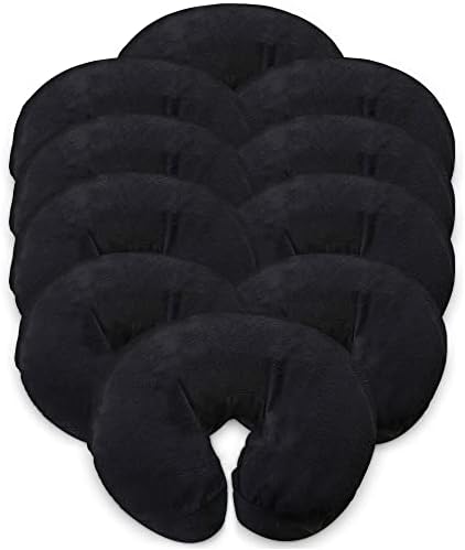London Linens Pack of 10, Premium Extra Thick 100% Cotton Flannel Massage Tables Face Cradle Covers Cozies Fitted - Includes 10 pcs (Black) by LONDONLINENS