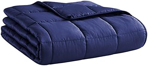 L'AGRATY Weighted Blanket for Adults 20lbs, 48"x72" Twin Full Size Cooling Heavy Blanket Breathable Microfiber Big Throw Blanket for Summer Fall Winter, Navy by LAGRATY