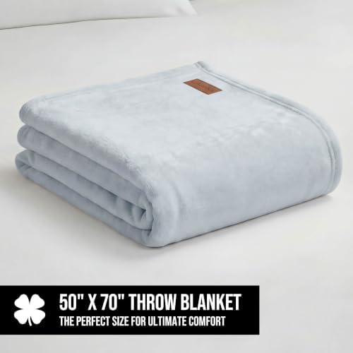 Lucky Brand Solid Plush 50"X70" Throw Blanket, Light Blue - Soft, Cozy, and Timeless Comfort - Image 2