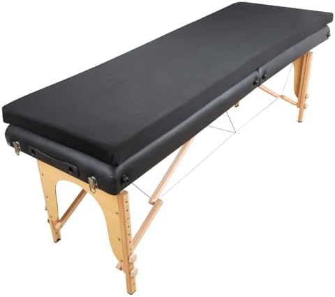 Lash Bed Foam Topper for Massage, 73x29x2 Inch Black Memory Foam Mattress With Removable Cover, Non-Slip Elastic Bands (Bed Not Included), for Beauty by Unknown