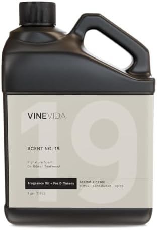 VINEVIDA [128 Fl Oz] Caribbean Teakwood Fragrance Oil for Cold Air Diffusers, Essential Oils for Diffuser Oil Refill & Air Freshener Room Spray by VINEVIDA