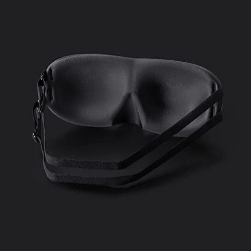 ALASKA BEAR Sleep Mask 2 Straps, Deep Concave Molded Foam Mask with Convex Eye Cups and Light Blocking Nose Contour, Two Adjustable Elastic Bands Stay on Head w/o Slipping, Black - Image 2