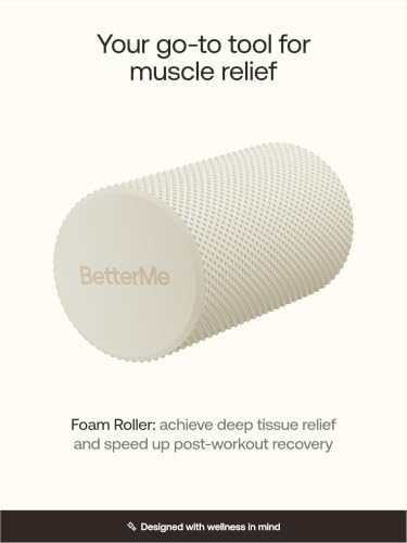 BetterMe Foam Roller for Muscle Recovery – High Density Exercise Roller for Back &Legs – Deep Tissue Massage Roller for Tension, Relief & Stretching (Ivory) - Image 2
