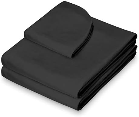 Saloniture 3-Piece Microfiber Massage Table Sheet Set - Premium Facial Bed Cover - Includes Flat and Fitted Sheets with Face Cradle Cover - Black - Image 2