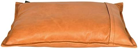 LL LEATHER LOVERS 100% Lambskin Leather Pillow Cover - Sofa Cushion Case - Decorative Throw Covers for Living Room & Bedroom - Mango Box Tan Crunch Pack of 2-20X28 Inch - Image 2