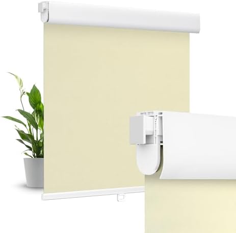 Allesin zen No Drill No Tools Blackout Roller Shades for Windows, (Beige 39 x 72), Renter-Friendly, UV Protection, no-Drill Pull-Down Blinds for Home, Bedroom, Office, Living Room by allesinZEN