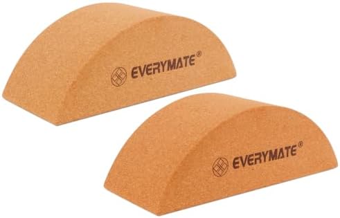 EVERYMATE Cork Balance Board Kit, Foot & Ankle Strengthener with Massage Roller/Ball,Balance Board Half & Half-Moon Ball, for Enhance Mobility & Prevent Falls Improve Foot Function for Home/Office/Gym by EVERYMATE