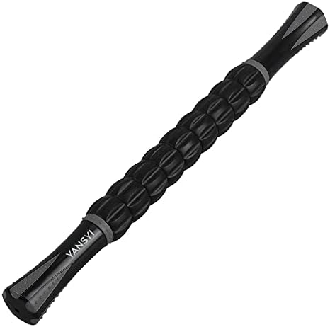 YANSYI Professional 9-Roller Deep Tissue Massage Stick - Portable Muscle Recovery Roller for Athletes, Relieves Post-Workout Soreness & Leg/Back Pain - Portable Physio Tool (Gray) by YANSYI