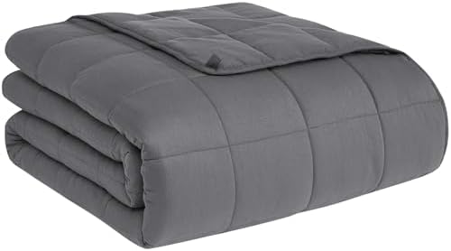 CuteKing Weighted Blanket for Adults (15lbs, 48"x72", Full, Grey) Heavy Blanket for 140-150lbs, Weighted Blanket for Cooling & Heating with Premium Glass Beads, Soft Thick Blanket for Adult All-S by CuteKing