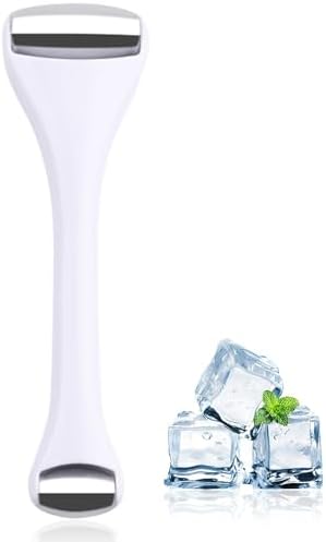 Mini Eye Ice Roller for Eye Puffiness - Facial Ice Roller and Mini Eye Roller 2 in 1 - Eye Massager for Migraine Relief Tighten Pores Under-Eye Pain Relief - Reduce Wrinkle Puffy for Face Arms (White) by LAIKME