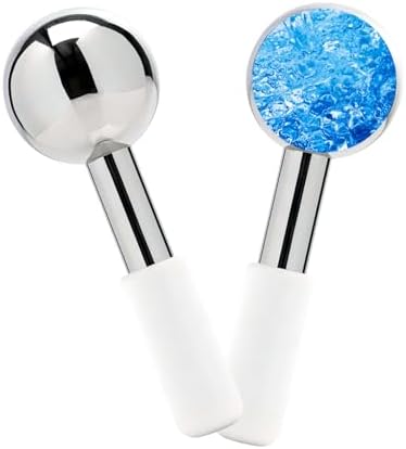 Ice Roller for Face Ice Globes Eye Massager Facial Roller Tools Stainless Steel Cryo Globes Long-Lasting Cold Therapy for Eyes, Hot Flashes, Body Skin Care for Puffiness, Wrinkles by Unknown
