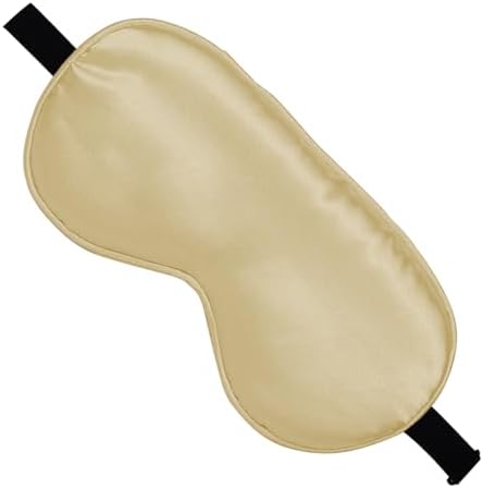 Silk Sleep Mask, Black, Adjustable Strap for Light Blocking, Travel Rest, Puffy Eyes Relief, Single Pack (Gold) by Unknown