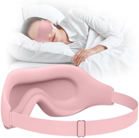 Sleep Mask, EVA BELLE Eye Mask for Men Women, Zero Pressure 3D Sleeping Mask, Cool Super Smooth Light Blocking Soft Eye Shade Cover Memory Foam, Lightweight for Home Travel Use by Evabelle