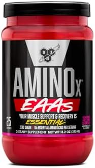 BSN Amino X EAAs, Muscle Recovery & Endurance, 10g Essential Amino Acids, 5g BCAAs, Zero Sugar, Caffeine Free, Watermelon Splash, 13.2oz, 25 Servings by BSN