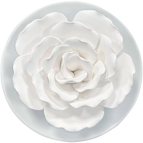 Passive Diffuser for Essential Oil-Ceramic Diffuser Non Electric Oil Diffusers for Small Mini Room, Desk Decorative, Bathroom (White Hibiscus) by oumeiben