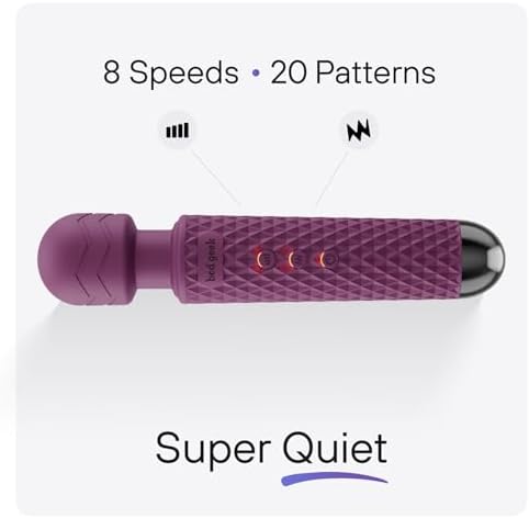 bed geek Handheld Cordless Personal Wand Massager – Waterproof, USB Rechargeable, 20 Vibration Patterns, 8 Speeds, Memory Feature, Skin-Soft Silicone for Ultimate Relaxation Tool - Image 2