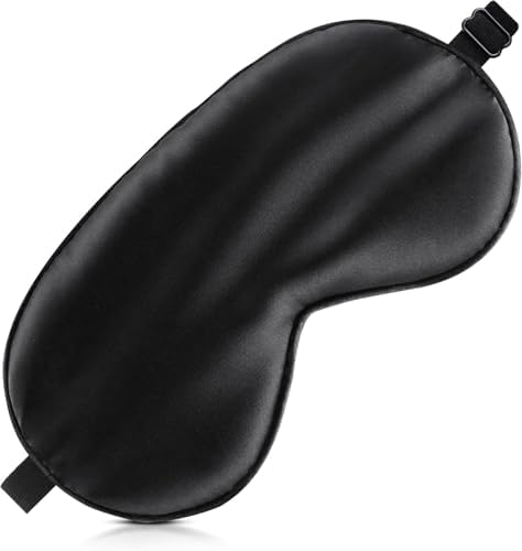 Sleep Mask, Upgraded Adjustable Eye Masks for Sleep, 3D Contoured Night Sleeping Mask with Silk-Like Satin Fabric, Lightweight Breathable Eye Mask for Travel, Side Sleeper, Meditation, Women Men by Unknown