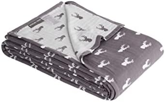 Sterling Creek Elk Muslin Cotton Blanket Three Layers Lightweight Breathable Gauzy Blanket for Adults, All Season (Twin, Gray) by Sterling+Creek