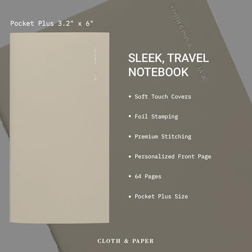 Cloth & Paper Travel Notebook | Task Planner – Ristretto | Pocket Plus To-Do List Planner Notebook 3.2" x 6" | Productivity Planner for Tasks, Priorities, Lists & Daily Planning – Soft Touch Cover - Image 3