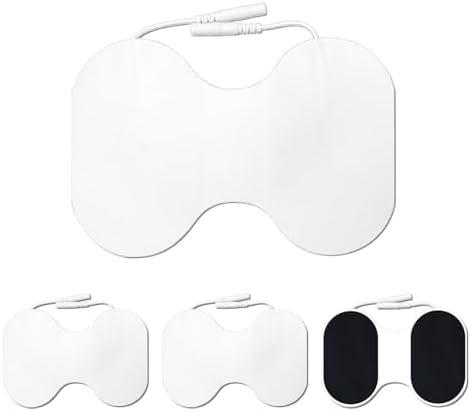 4 Pcs TENS Unit Replacement Pads,2 Pin Extra Large Butterfly TENS Unit Electrode Pads Compatible with TENS 7000 by DONSINUKeepYourBodyHealthy