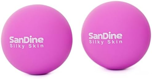 Lacrosse Massage Balls for Deep Tissue Massage - Release Tension Relieve Muscle Soreness Improve Flexibility - Ideal for Myofascial Release Trigger Point Therapy - 2Pack Yoga balls by Sandine (Purple) by SanDineSilkySkin