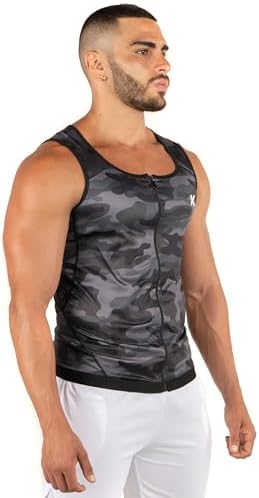 Kewlioo Men's Heat Trapping Zipper Sweat Enhancing Vest - Sauna Suit Shirt Compression Vest Shapewear Top for Gym Exercise - Image 3