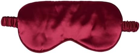 1 Pack Silk Sleep Mask, Soft Silk Eye Blindfold with Elastic Strap for Night Sleeping Travel and Nap, Unisex (Dark Red) by Unknown