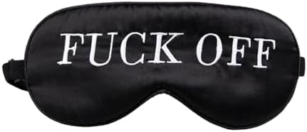 100% Mulberry Silk Sleep Mask Blackout, Cute Natural Sleeping Mask with Adjustable Elastic Strap, Satin Eye Cover for Men Women Adults (Fuck Off) by NMMGlobal