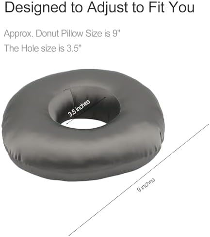 Silky Satin Piercing Pillow Ear Pillows Donut with Hole for Ear Pain CNH Piercing Pain Relief Sleeping Pressure Sore Side Sleepers Smooth Cooling Ear Guard Protector, Dark Gray - Image 5