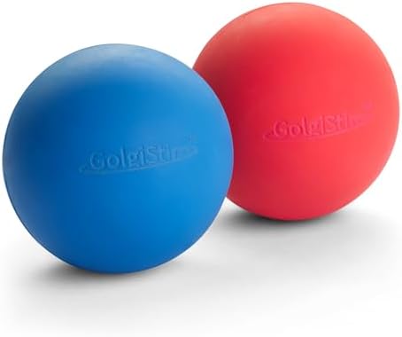 Lacrosse Massage Balls for Trigger Point Therapy, Muscle Knots, Yoga, Myofascial Release - Contains Pair of 2 Balls and Mesh Carrying Bag (Red and Blue) - Image 3